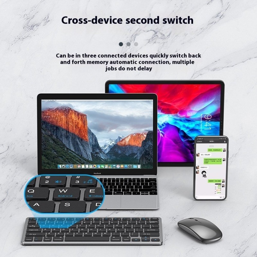 Wireless Keyboard Mouse Ultra-thin Suit Rechargeable Mute Bluetooth Wireless Keyboard Mouse Ultra-thin Suit Rechargeable Mute Bluetooth