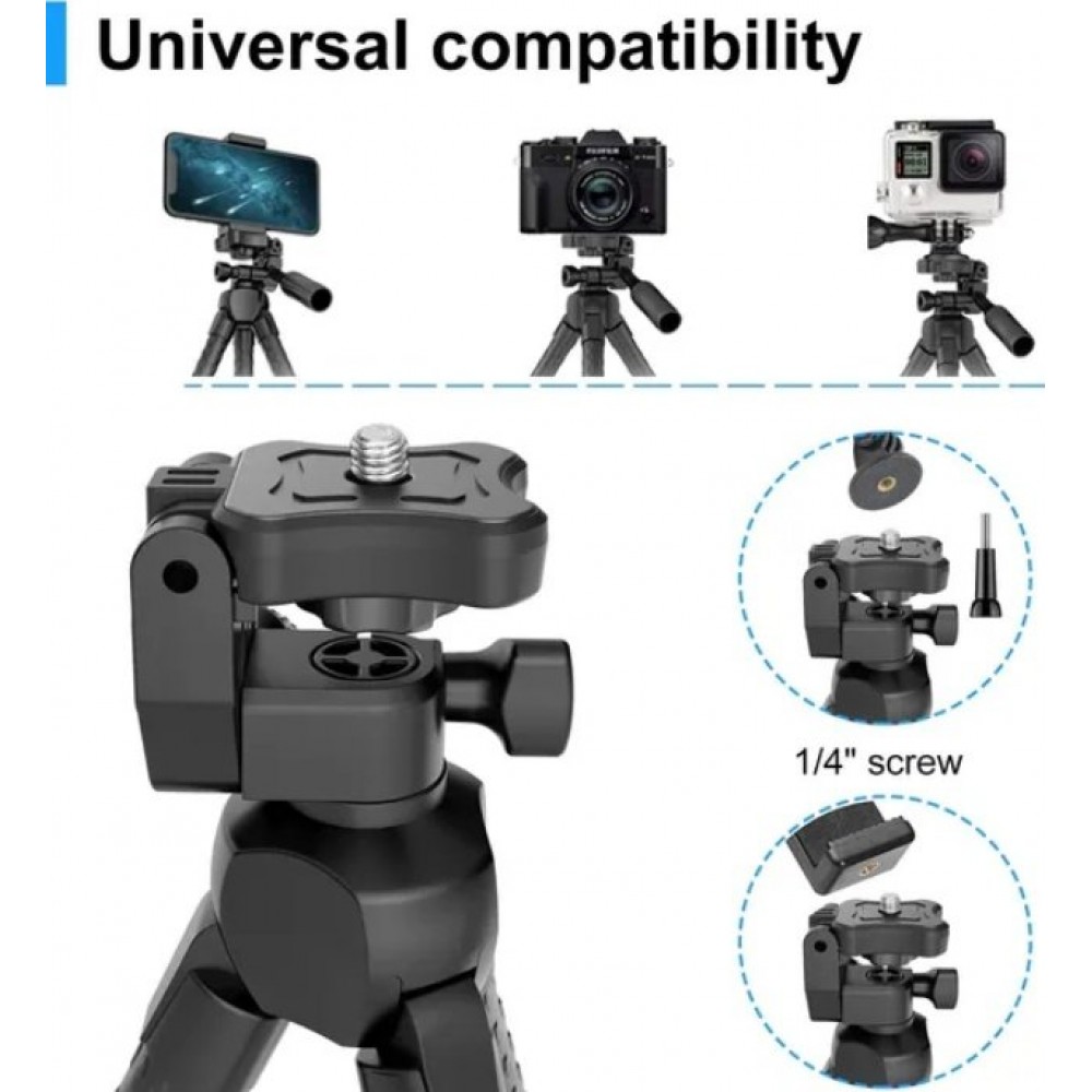 Portable And Adjustable Flexible Phone Tripods Camera Stand Holder With Wireless Remote And Universal Phone Mount