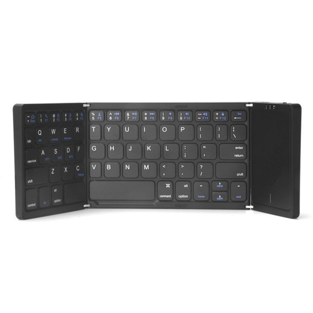 Three Folding Wireless Bluetooth Keyboard Touch Pad Mobile Phone Tablet Notebook Portable Folding Keyboard Three Folding Wireless Bluetooth Keyboard Touch Pad Mobile Phone Tablet Notebook Portable Folding Keyboard