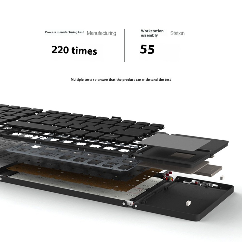 Mini Tri-fold Bluetooth Keyboard Portable Thin Touch Mini Tri-fold Bluetooth Keyboard Portable Thin Touch
