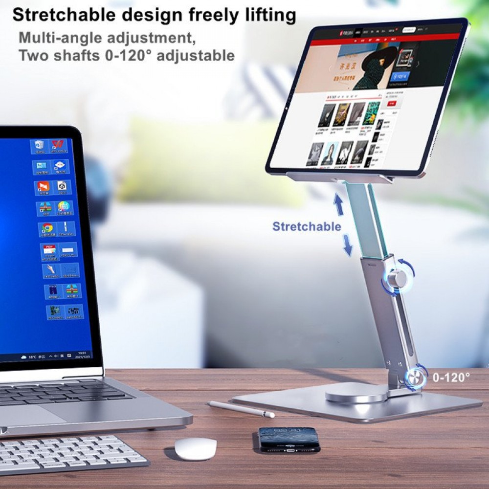 Tablet Computer Lifting And Retracting Portable Aluminum Alloy Bracket
