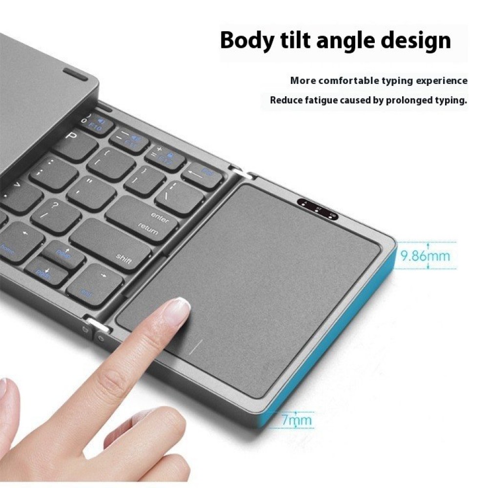 Three Folding Wireless Bluetooth Keyboard Touch Pad Mobile Phone Tablet Notebook Portable Folding Keyboard Three Folding Wireless Bluetooth Keyboard Touch Pad Mobile Phone Tablet Notebook Portable Folding Keyboard